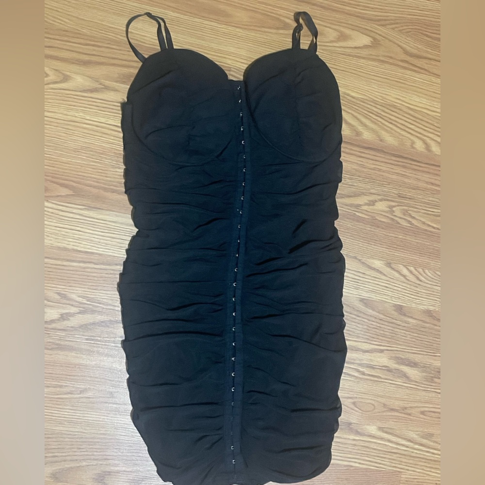 J for Justify Black Ruched Dress